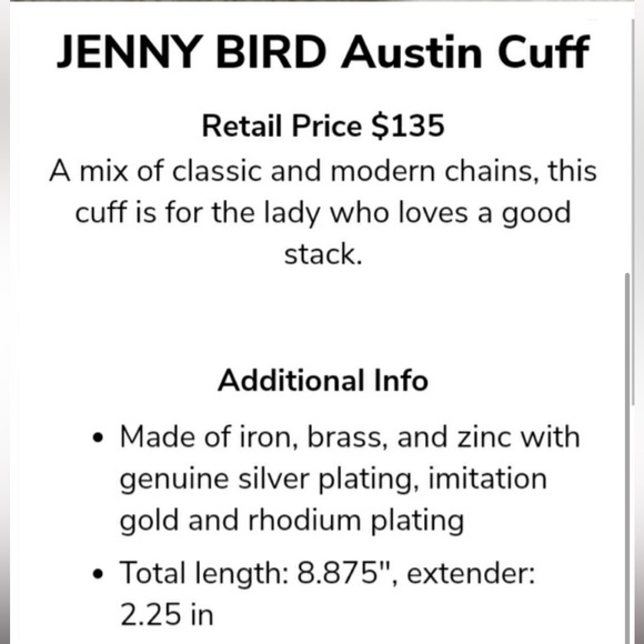 JENNY BIRD Austin Cuff mixed metals bracelet - Picture 3 of 5